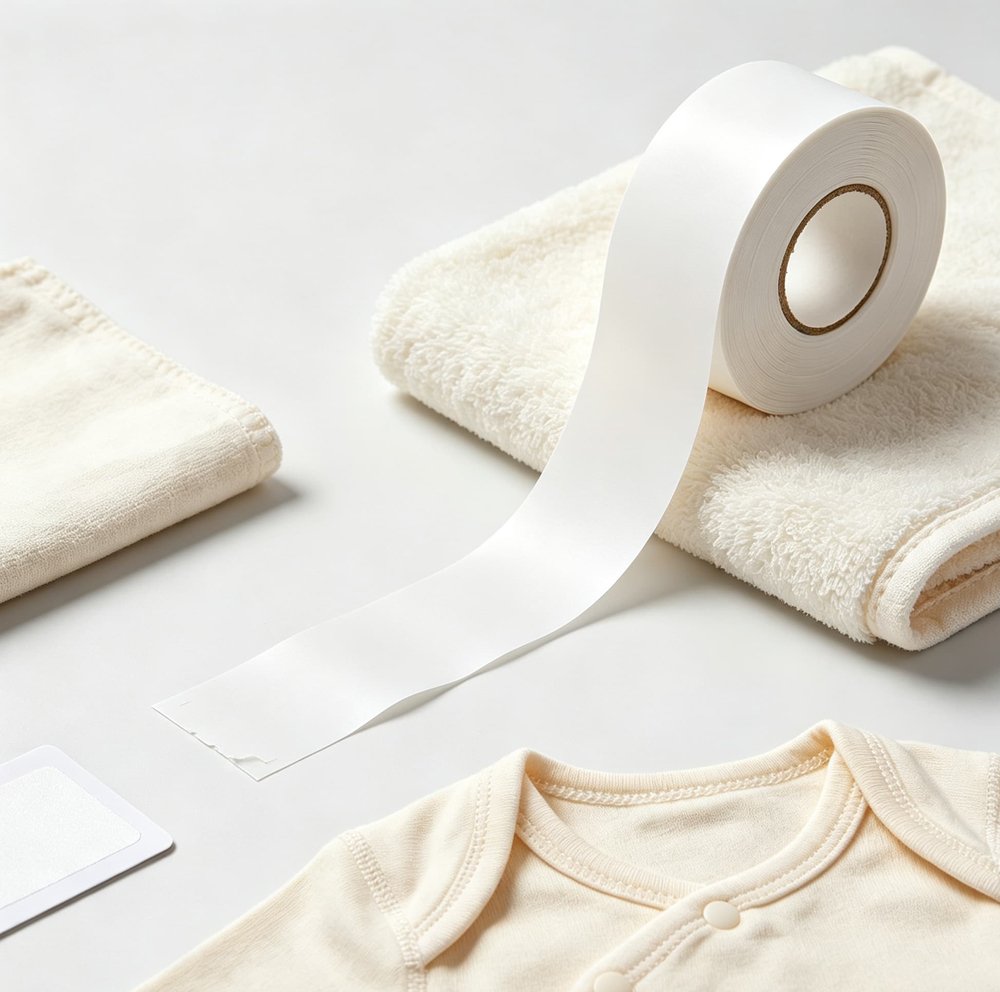 2Tear away nylon tape for baby clothing labels, smooth surface, no woven edge