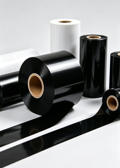 Black resin thermal transfer ribbons, wax resin ribbon rolls for garment wash label printing