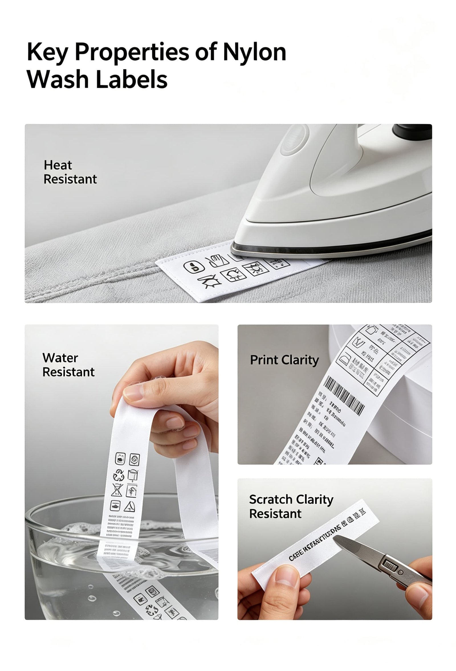 Nylon garment label water wash resistance test, clear print after washing and rubbing-2
