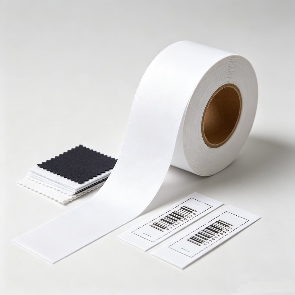 Printable nylon label material for uniform labels, workwear and school uniforms