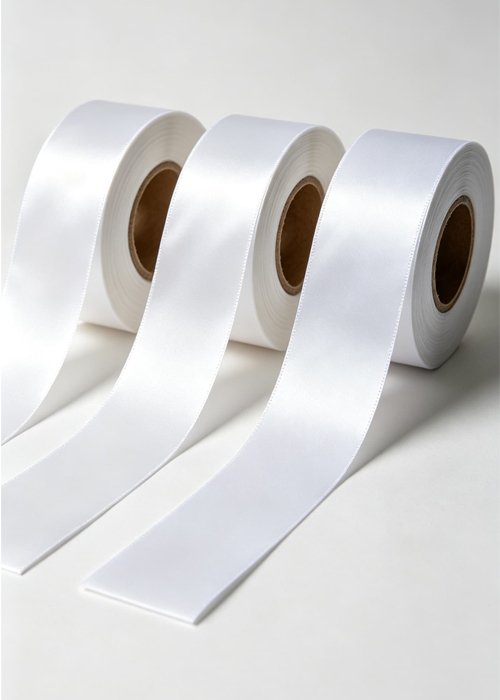 Textile label materials rolls, nylon taffeta and polyester satin fabric for garment wash care labels