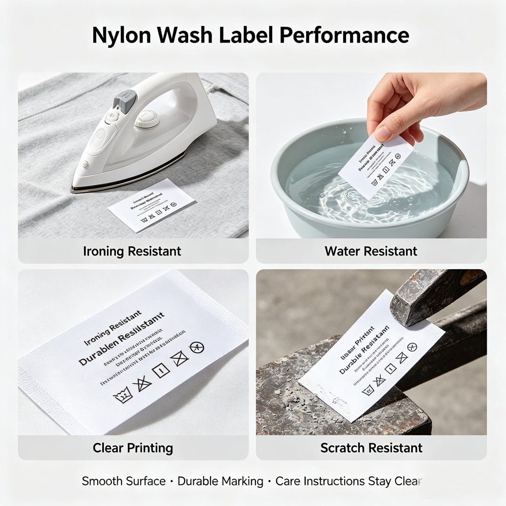 White N1 nylon label roll, raw material for garment printed care labels