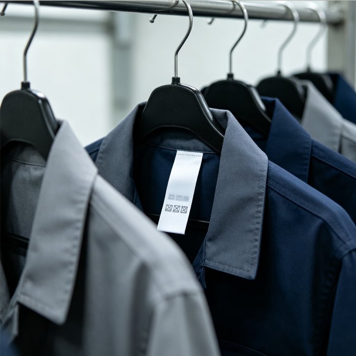 Uniform and workwear labels, durable wash care labels for industrial workwear applications