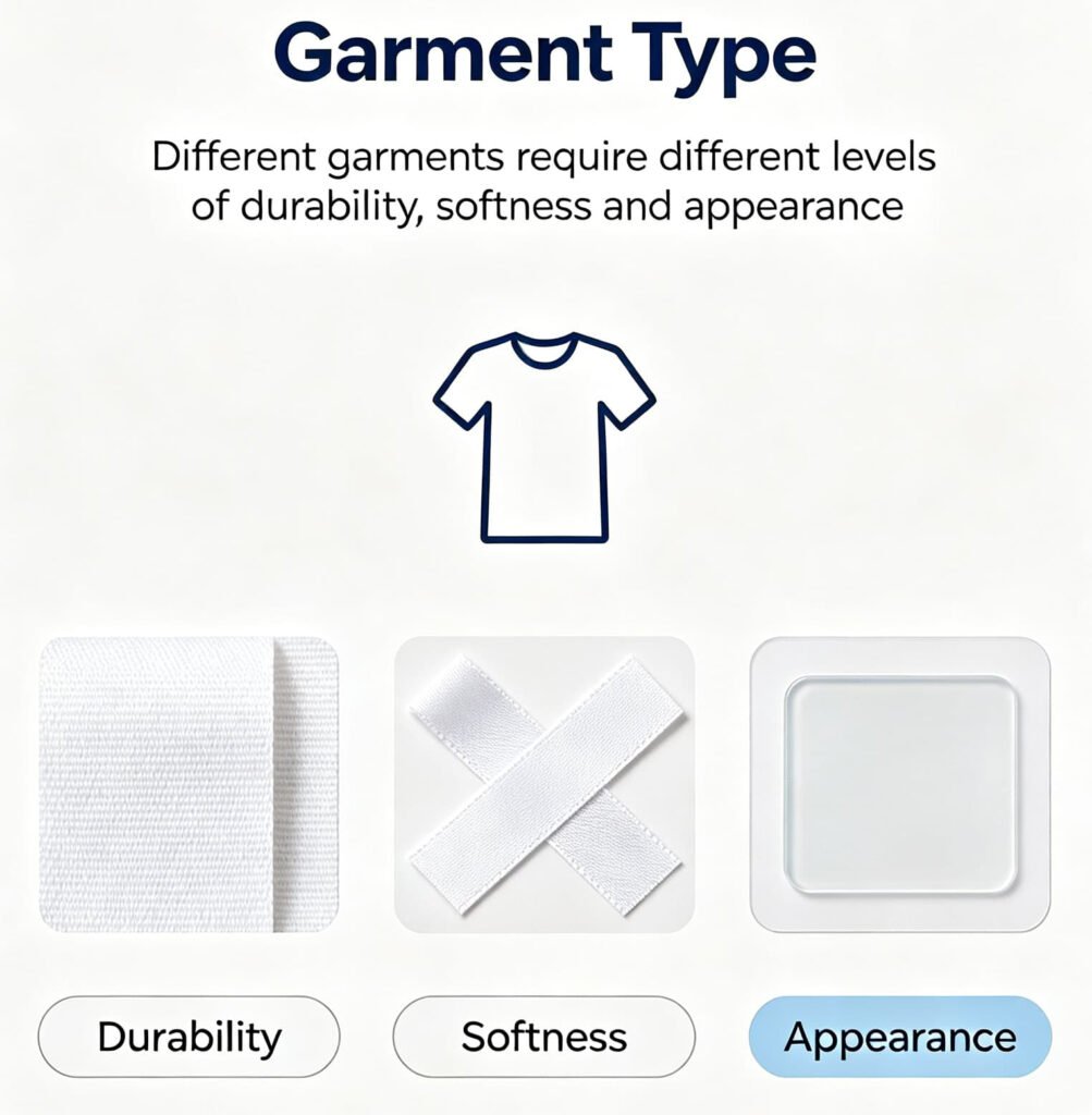 Apparel and garment wash care label textile material