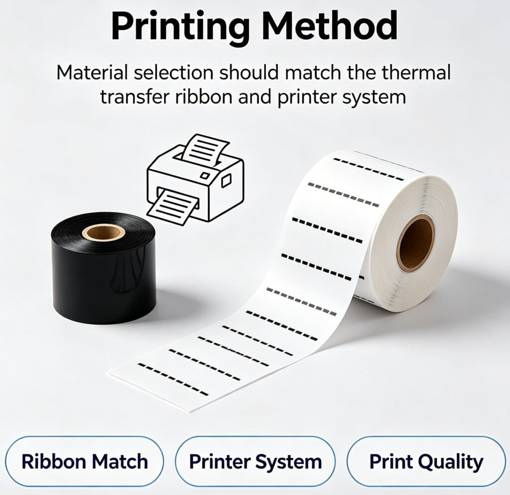 Thermal transfer printing on fabric wash label roll