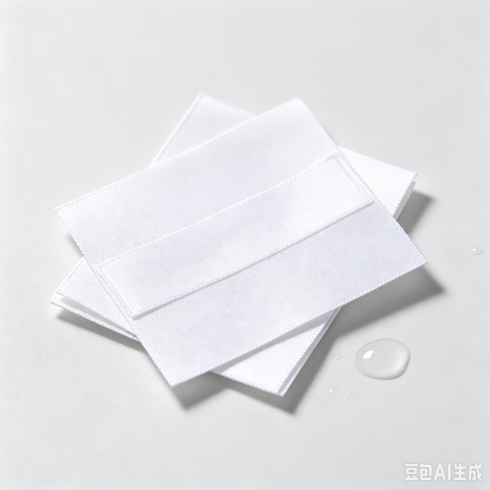 Wash test samples of nylon and satin garment care labels, remains legible after repeated washing