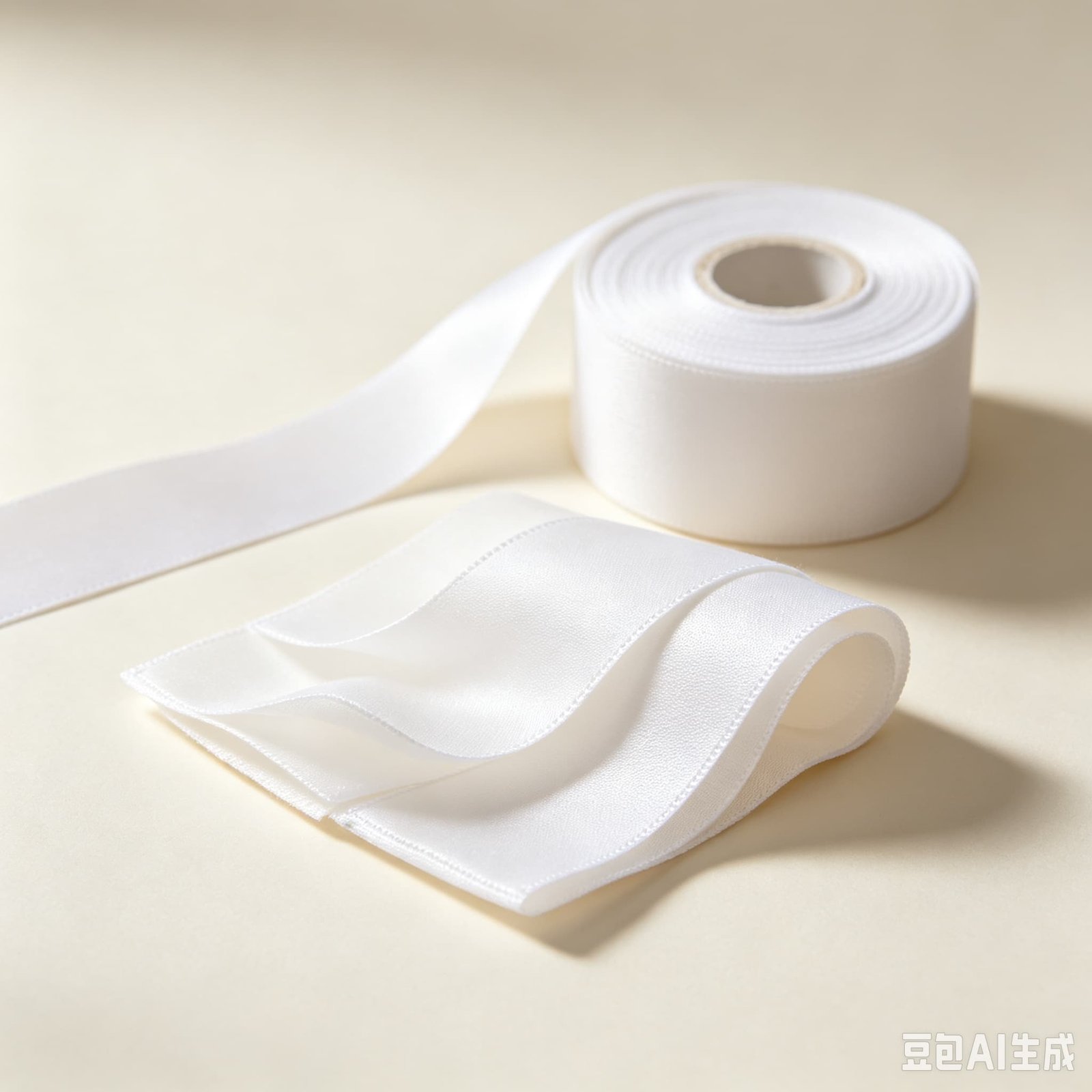 Soft polyester satin fabric roll for garment wash care labels, skin-friendly for clothing
